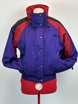 The North Face VTG 90s Ski Jacket Women Size 8 SMALL Coat Zip Up Purple Hood - £118.29 GBP