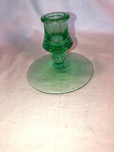 Green Candlestick 4 Inches Tall Depression Glass Mint - £11.74 GBP