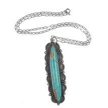 40&#39;s-50&#39;s Vintage Navajo Long turquoise pendant - £167.31 GBP