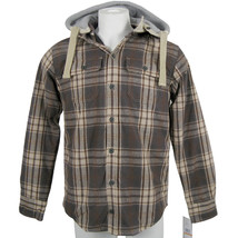 NEW $189 Tommy Hilfiger Shirt Jacket! Brown Plaid Insulated Removable Ho... - $99.00