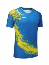 Li-Ning Adult Kid Tops Tennis/badminton Clothes T-Shirts Print China Dragon Blue - £17.53 GBP