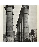 1942 Egypt Colonnade of Amenhotep III Historical Print Antique Ephemera ... - $20.98