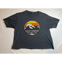 Prairie Rocky Mountain TShirt Womens Small Grey Cropped Y2K Short Sleeve - $8.60