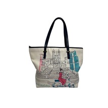 Talbots Handbag Purse Tote Bag Roman Holiday Blue Leather 13x13x4 - £37.37 GBP