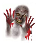 Scary Ghost Bloody ZOMBIE MIRROR MONSTER STICKER Horror Party Window Dec... - $4.72