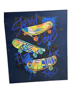 Skates Pattern On Blue 2-Pocket Paper Folder 12x10” Top Flight - €7,51 EUR