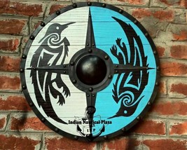 Viking Medieval Reaven Battlewon Wooden Shield 24&quot; Decor Shield - £97.43 GBP