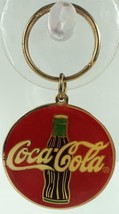 Vintage Coke Coca-Cola Glass Bottle Logo Keychain Key Ring - £9.13 GBP