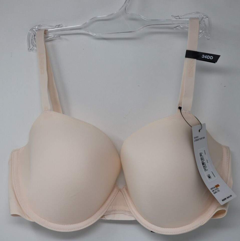 DKNY Women’s Litewear Spacer Underwired T-Shirt Bra 34DD Vanilla Pink DK4001 NWT