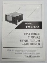 Vintage Toyomenka TV Owners Manual TMK 701 Portable Television 5” Schema... - $10.40