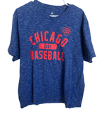 Fanatics Mens Blue Red Royal Chicago Cubs Primary Pill Space Dye T-Shirt... - $14.03