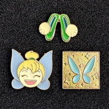 Tinker Bell Disney Tiny Pins: Slippers, Laugh Emoji, and Wings - £31.37 GBP