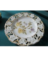 German Platter Ivy Leaves Gold Reticulated Border 12&quot; - $109.66 CAD