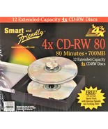 SEALED - 12 Pack Extended Capacity 4x CD-RW 80 min 700MB - Smart and Fri... - $189.80 MXN