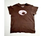 Costa Del Mar Women&#39;s T-shirt Size Large Brown Cotton Pink Logo QC1 - $8.41
