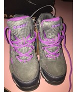 hi tec grey purple us 1 shoe kids heavy trailing hiking - $24.75