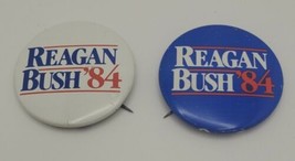 Reagan Bush &#39;84 Vintage Political Button Pin Lot of 2 Ronald Reagan Geor... - $19.60