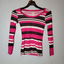 OP Girls Shirt Top Juniors Small (3-5) Multi-Color Striped Pullover Pink... - £10.21 GBP