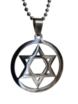 Collier Etoile de David Acier Pendentif Hexagramme Sioniste Kabballah... - £5.97 GBP