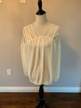 NWOT HABIT white open shoulder long sleeve crepe blouse SZ M - £34.36 GBP