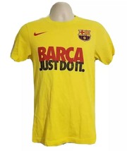 Nike Barca Barcelona FCB Soccer Just Do It Adult Small Yellow TShirt - £19.84 GBP