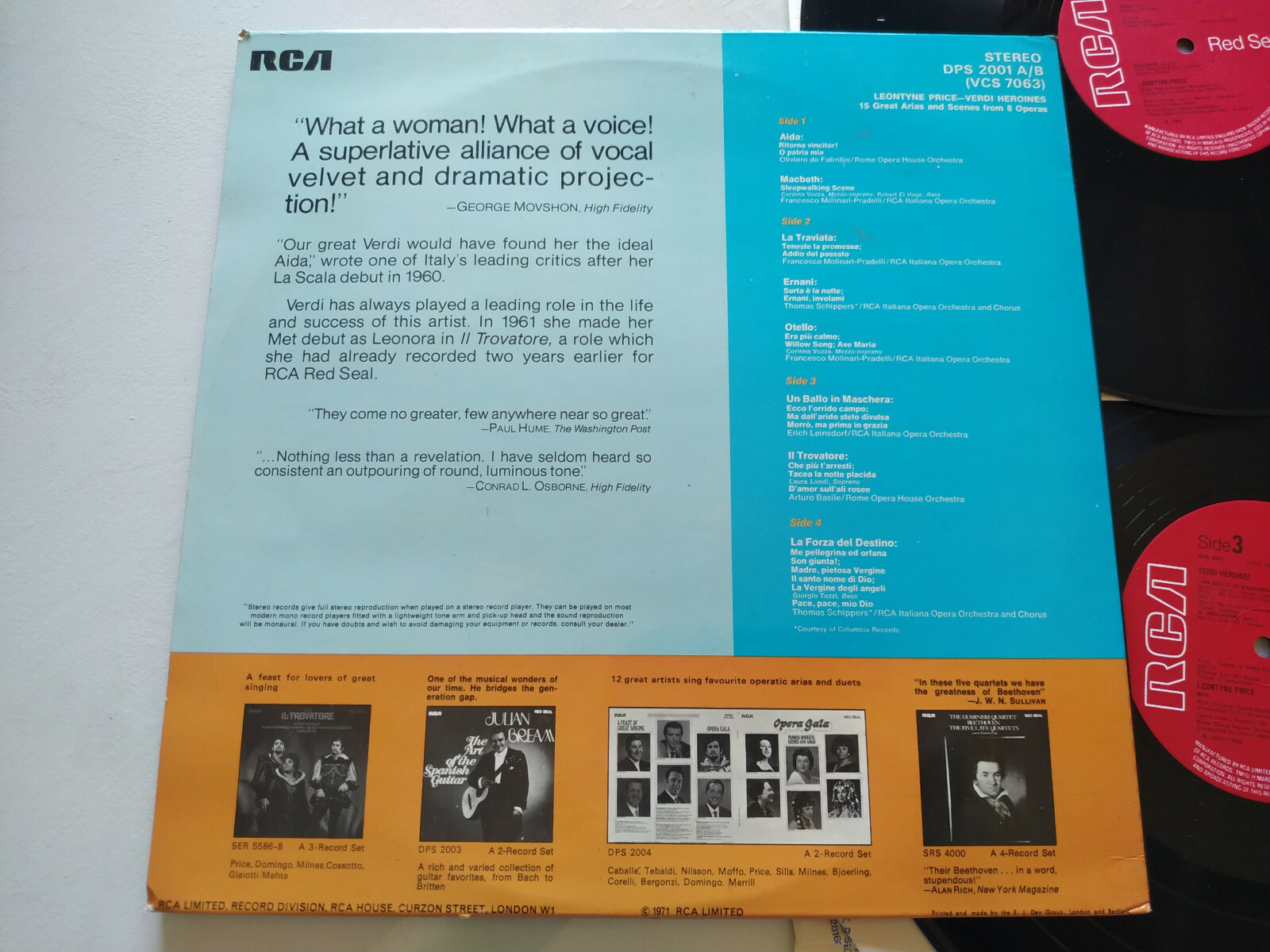 Leontyne Price Verdi Héroïnes Rca 1971 - 2 X LP 12 " vinile VG/VG Am Item image 5