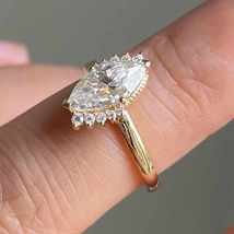 1CT Marquise Cut Moissanite Diamond Ring 925 Silver Solitaire Engagement Ring  - $328.00