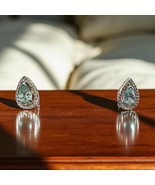 Light Blue Teardrop Faux Aquamarine Crystal Rhinestone Stud Earrings - €6,90 EUR