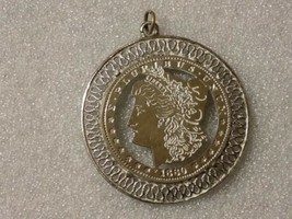 Pluribus Unum 1880 Morgan Silver Dollar Pendant Jewelry 2&quot; Replica Souvenir - £18.64 GBP