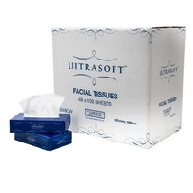 Facial Tissues Ultrasoft 2 Ply (100 Pack) Carton Of 12 Packs - $188.85 MXN