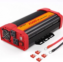 1500W Power Inverter Dc 12V To 110V Ac Converter And Peak Power 3000W Car - £99.91 GBP