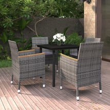  Garden Dining Set Grey PE rattan 5 Piece Set Garden Dining Set - $9,551.10 MXN