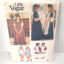 Little Vogue 2823 Girls Two Length Dress Apron Pinafore Vintage Pattern uncut 3 - $9.50