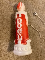 Vintage Empire Christmas Noel Candle Candlestick Blow Mold, 11&quot; Tall, 13&quot; Long - £22.05 GBP
