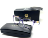 Versace Mod. 3318 5353 TRANSPARENT VIOLET 52-17-140MM Eyeglasses Italy NIB - $126.08