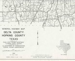 Delta &amp; Hopkins County Texas General Highway Map 1971 State Highway Depa... - £19.42 GBP