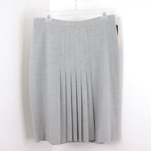New Vintage Hillard &amp; Hanson Womens 12 Gray High-Waist Knit Pleated Pencil Skirt - £12.17 GBP