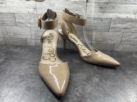 Sam Edelman Heels Women 9M Okala Dress Shoes Nude Brown Patent Ankle Str... - €23,49 EUR
