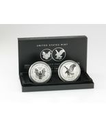 2021-W Americano Plateado Águila Marcha Atrás Prueba Dos Monedas Juego W... - $604.28