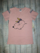 NEW Boutique Girls Easter Bunny Rabbit Pink Cold Shoulder Shirt 7-8 - £5.20 GBP