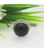 925 Sterlingsilber Naturschwarz Turmalin Ring Handmade Geburtsstein Schmuck - $37.03