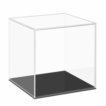 Fully Assembled Acrylic Display Case With Black Base 5X5X5 In, Clear Square Acry - £29.30 GBP