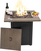 Propane Fire Pit Table, Square Gas Fire Pit Outdoor, Patio Backyard Furniture  - £175.81 GBP