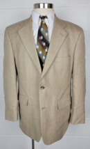 Brooks Brothers 346 Mens Beige Tan Wool Silk Linen Sport Coat Jacket 43R - $39.60