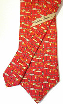 Salvatore Ferragamo Tie Beach Umbrella Seagull Print Summer Vacation 100% Silk - £37.35 GBP