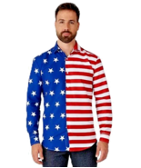 Suitmeister American Flag Shirt Men’s M 38-40 Patriotic Button Down USA ... - €15,47 EUR