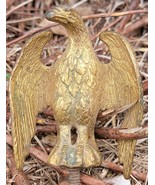 Antique Civil War Period Gold Gilt Brass Bronze EAGLE Battle Flag Pole T... - £116.77 GBP