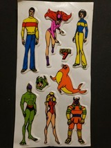 Vintage Super 7 Hero Villain Marvel DC Comics Old Stickers  New Old Stock - £10.38 GBP