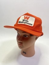 Vintage White WestinghousePatch Trucker Hat Snapback Orange Designer Hea... - $39.99