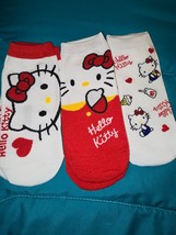 Lot of 3 Hello Kitty Ankle Boat Socks One Size Anime Kawaii Non Slip (ZTO) - $14.84